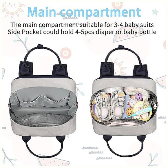 Diaper Bag Backpack, Baby Boy Diaper Bag, Large Diaper Bag Backpack Blue - Picture 7 of 8